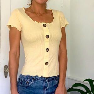 Chroma Tale Yellow Cream Colored Button Shirt
